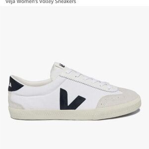 Veja Women's White and Black Volley Sneakers